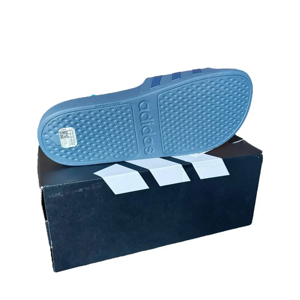 NWB Adidas Adilette Aqua Slides Sandals Men’s 9 Women’s 10 Dark Blue Comfort
